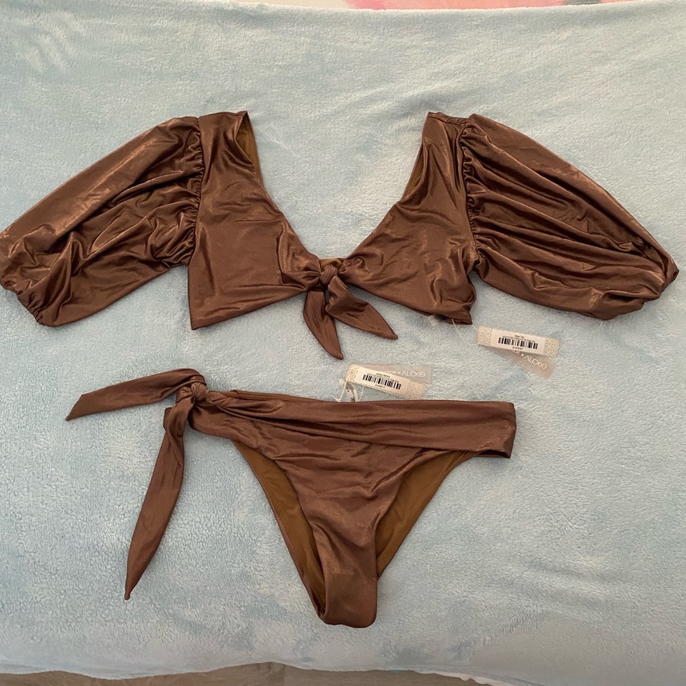 Devon Windsor brown metallic bikini.